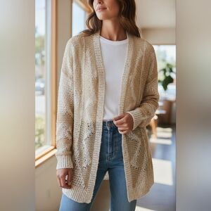 Indigo Rose Long Cardigan Style Sweater - Large